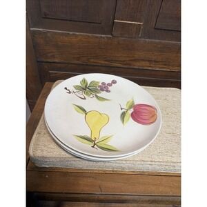 Vintage Hand painted Dinner Plates Carnival Set Of 3